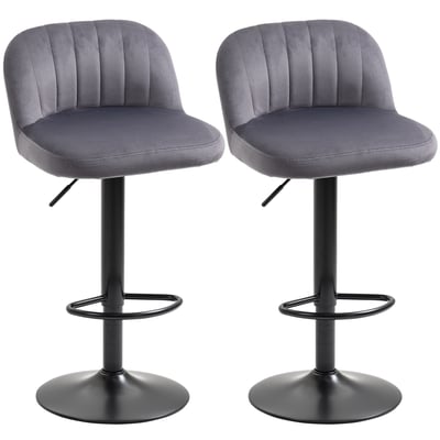Tabouret de bar Polyester Gris HOMCOM