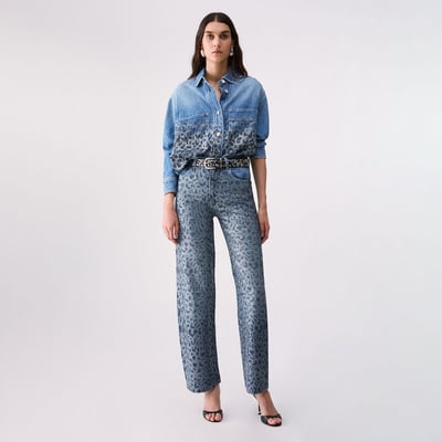 Jean droit avec strass animalier LIU JO
