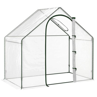 Serre de jardin serre à tomates dim. 1,8L x 1l x 1,68H m acier PE OUTSUNNY
