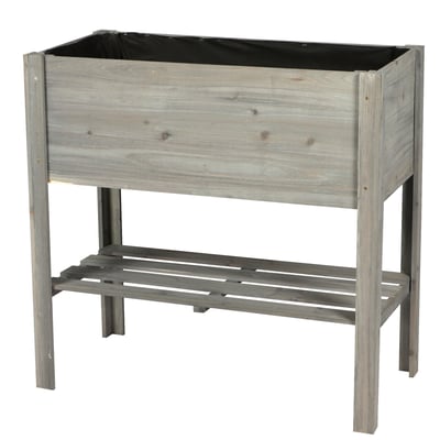 Potager sur pied en bois gris 80.5x40x78.5cm SUNNYDAYS