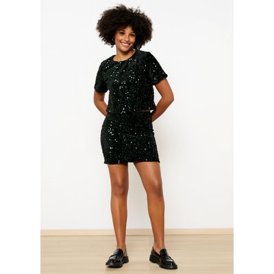 Jupe courte en velours avec sequins LOLALIZA