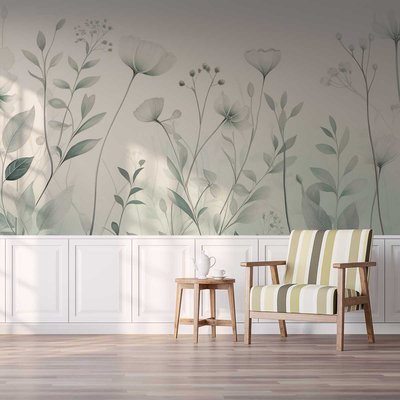 Papier peint blanche aquarelle HEXOA
