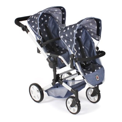 Poussette de poupée Linus Duo Bleu étoiles BAYER CHIC 2000