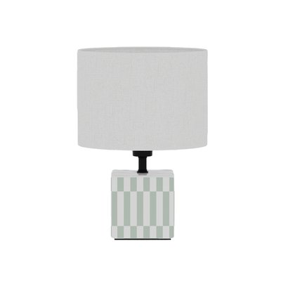Petite Lampe à poser en Céramique & Abat-jour Lin-MANET PETIT POTIRON PARIS