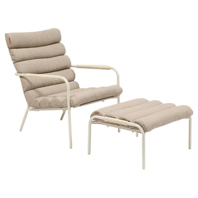 Fauteuil relax de jardin avec repose-pieds en acier SOLANI HESPERIDE