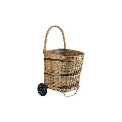 Chariot à bûches en osier sur roulettes 1 AUBRY GASPARD
