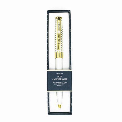 Stylo à bille personnalisé BON ANNIVERSAIRE DRAEGER PARIS