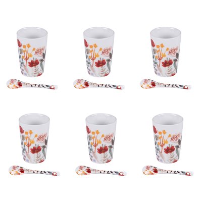 Coffret 6 gobelets et cuillères  -FLOR TABLE PASSION