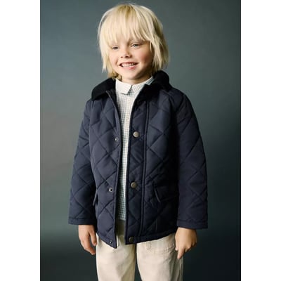 Quilted jacket with corduroy collar MANGO BABY