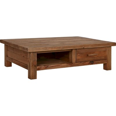 Table basse bois recyclé esprit nature avec rangement intégré RECOLLECTION