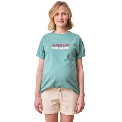 T-shirt uni grossesse à message coton biologique VERTBAUDET