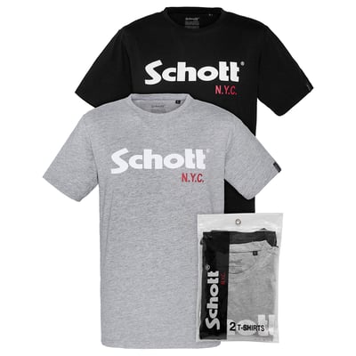 Lot de 2 t-shirt col rond logo Schott SCHOTT