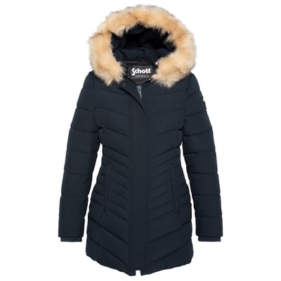 Parka mi-longue à capuche avec imitation fourrure amovible SCHOTT
