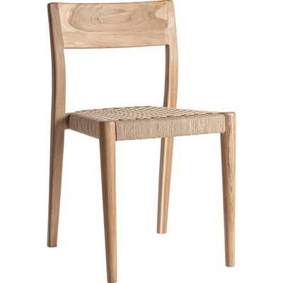 Chaise en teck assise tressée, Lot de 2 RECOLLECTION