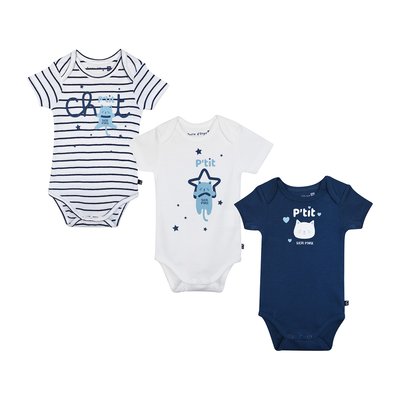 Lot de 3 bodies hippolyte manches courtes bebe SUCRE D'ORGE