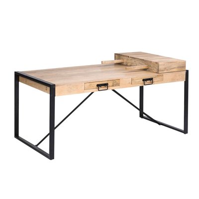 Table à manger avec allonges en bois de manguier  NEW-YORK MADE IN MEUBLES 