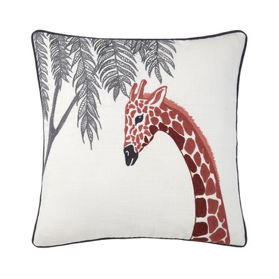 Housse de coussin en coton marron, VIE SAUVAGE OLIVIER DESFORGES