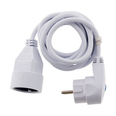Rallonge Prolongateur 1x16a 1,90 M Avec Fiche Blanc HBF INOTECH