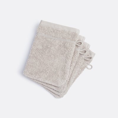 Lot 4 gants de toilette éponge bouclette, Zavara LA REDOUTE INTERIEURS