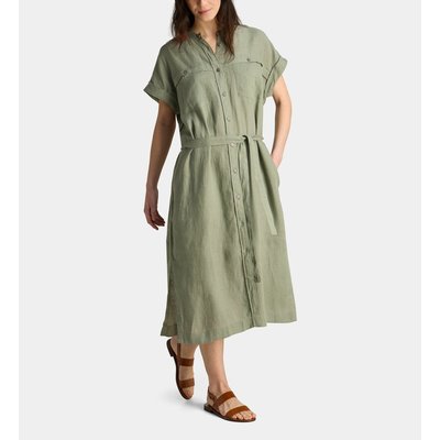 Robe Chemise Droite Cadix Lin Lavé Ceinture GALERIES LAFAYETTE