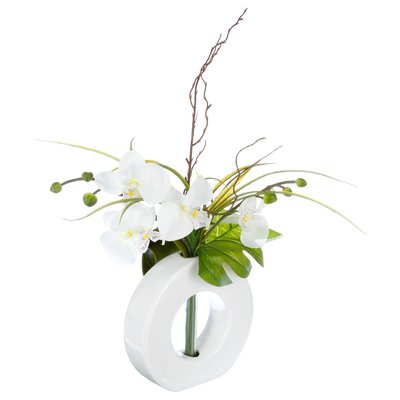 Composition florale vase  - Hauteur 44 cm - Orchidée ATMOSPHERA