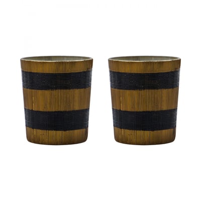 Lot de 2 photophores Stripe 6x7 cm HOUSE DOCTOR