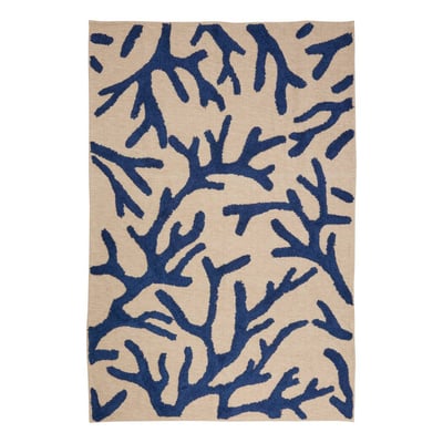 Tapis rectangulaire en coton motifs brodés OCEANIA ATMOSPHERA