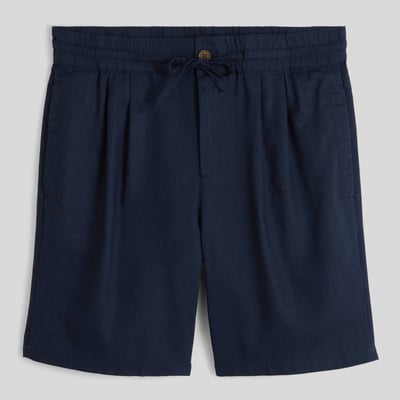 Bermuda à pince en mélange coton et lin MONOPRIX