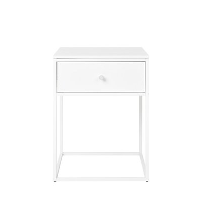 Table de chevet avec tiroir en bois et métal blanc - Vita HOUSE NORDIC