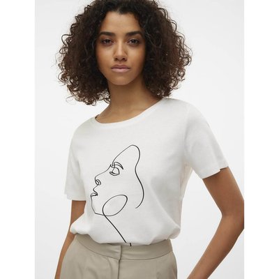 Футболка с принтом и круглым вырезом VERO MODA