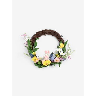 Couronne d’œufs, lapin de pâques et fleurs NEXT