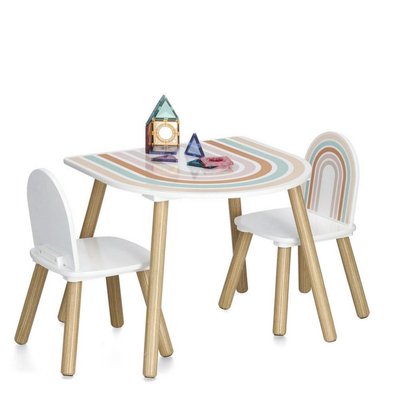 Petite table enfants 2 chaises bois arc en ciel ZELLER PRESENT
