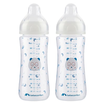 Lot de 2 Biberons anti colique phosphorescent bébé 6 mois BEBECONFORT