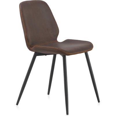 x2 Chaises  tapissée pieds métal  style contemporain RECOLLECTION