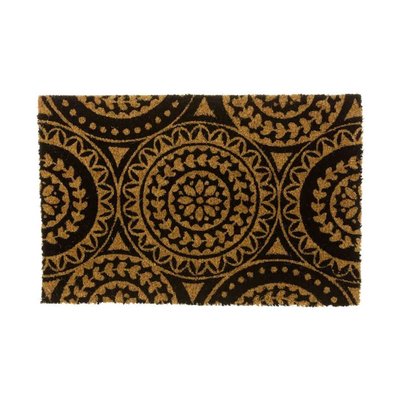 Paillasson Coco Noir et Marron Mandala - 60x40x1.5cm WADIGA