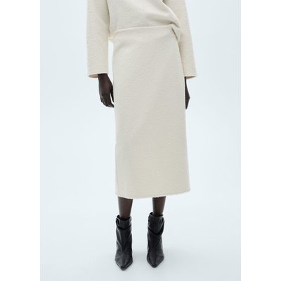 Jupe midi tissu bouclette MANGO
