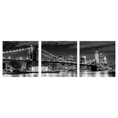 Set de 3 tableaux décoratifs photo Brooklyn bridge 50x50cm WADIGA