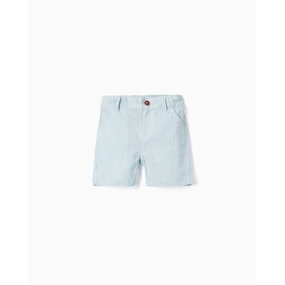 Short Sergé Bébé Garçon Vertbaudet - Taille Élastiquée - Coton 100% - Gris 18 Mois (81cm)