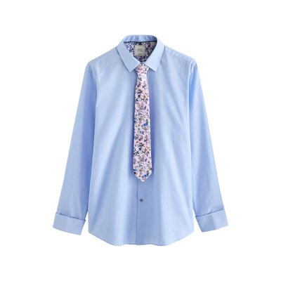 Chemise cravate slim poign double, ensemble NEXT