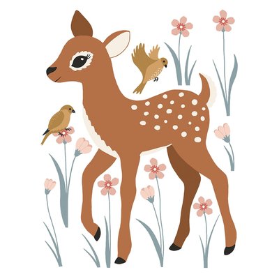 Grand sticker joli faon JÖRO LILIPINSO