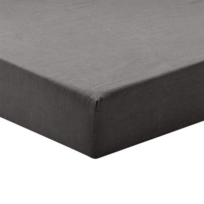 Drap housse uni en lin, bonnet de 30cm, Made in France, PARTI PRIS ECORCE A DEMAIN
