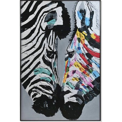 Tableau moderne zèbres abstraits  aluminium mdf RECOLLECTION