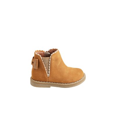 Boots cuir  élastiqués VERTBAUDET