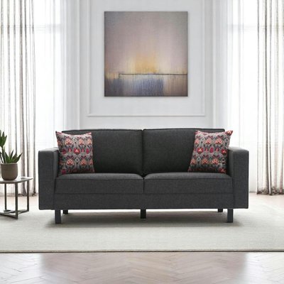 Canapé 2 places anthracite - pieds droits CORTONA PIER IMPORT