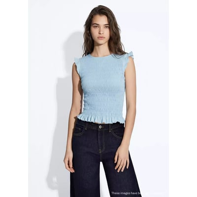 Top froncé détail volant MANGO TEEN