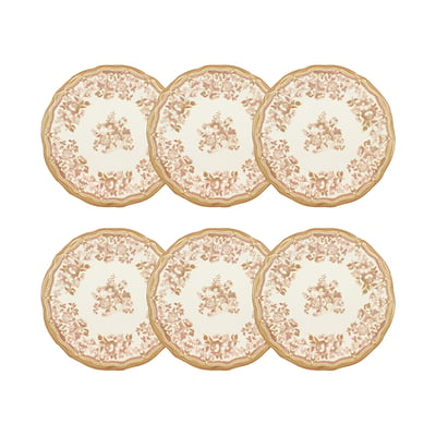 Lot de 6 assiettes plates en grès 26cm, FAUSTINE NOVASTYL