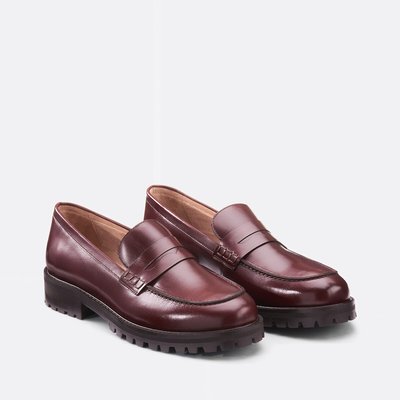 Mocassins en cuir lisse, Signature ARLETTE LA REDOUTE COLLECTIONS