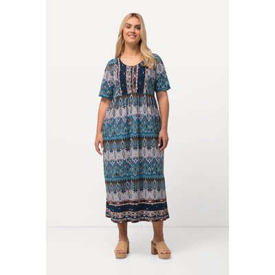 Robe maxi à col rond et manches courtes. ULLA POPKEN