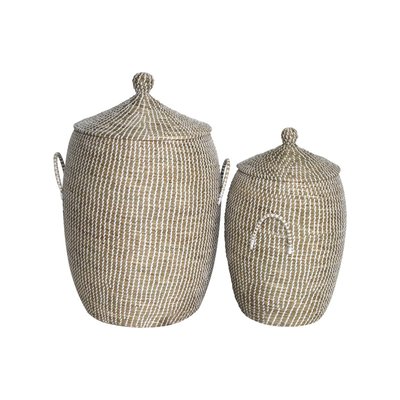 Paniers à linge en jonc de mer (Lot de 2) Blanc AUBRY GASPARD