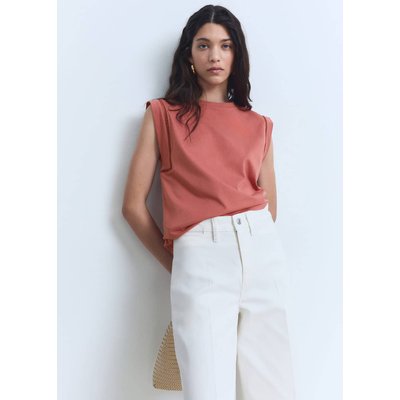 T-shirt coton liserés ajourés MANGO